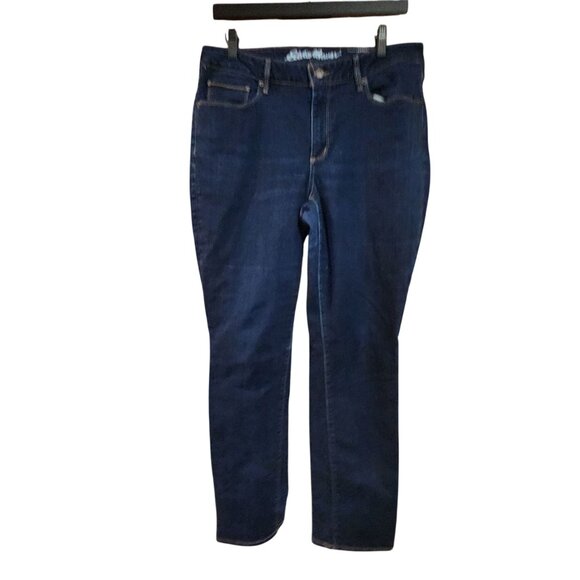 Eddie Bauer Womens Size 12 Curvy Fit Straight Leg Dark Wash Jeans - Picture 1 of 4